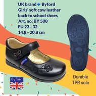Byford girl's black soft kid leather back to school shoes(BY508)