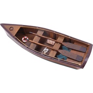 Model Perahu Kayu Buatan Tangan dengan Dayung, Perahu Miniatur Hiasan Vintage untuk Dekorasi Rumah, 