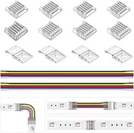 BTF-LIGHTING 6 Pin 12mm 0.47in Width Transparent Solderless Connector Kit 8XCorner Connector 4XGaple