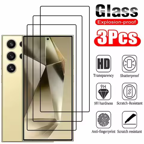 3Pcs HD Tempered Glass For Samsung A17 A37 A57 A16 A36 A56 Screen Protector For Samsung S26 S25 S24 