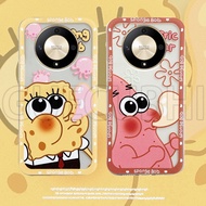 Phone Case Honor X9b X6a X9a X8a X7a X8 X7 X6 5G New 2023 Fashion Cartoon SpongeBob and Patrick Star Pattern Silicone Soft Transparent Casing Honor X9b 5G Cover Case