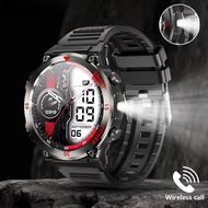 New GT11 Outdoor Smart Watch LED Flashlight Men Bluetooth Calling Sports Fitness Tracking Smart Watc