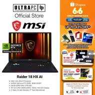 MSI Raider 18 HX AI Gaming Laptop — RTX5080 - 18" UHD+ Mini LED 120Hz - Intel Core Ultra 9 - 64GB RA