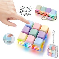 Colorful Clicky Keyboard Keychain Glowing Mechanical Keyboard Fidget Toy Anxiety Relief Sensory Toys