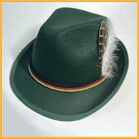 Alpine Hats with Feather Soft Oktoberfest German Hats for Adults Fashionable Alpine Hat for Cosplay