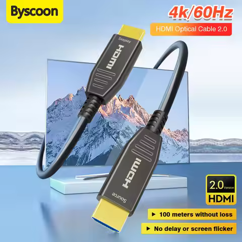4K 60Hz HDMI Optical Fiber Cable AOC 2.0 High Speed ​​18Gbps Support HDR ARC HDCP2.2 10/15/30/50m fo