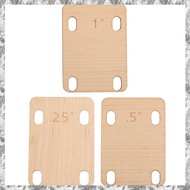 [I O J E] 3 Piece Solid Maple Wood Guitar Neck Shim Wood Color Protection 0.25, 0.5 and 1 Degree Gui