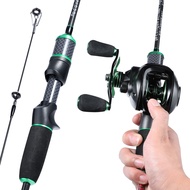 Sougayilang UL คันเบ็ดตกปลาคาร์บอนไฟเบอร์ชุดคอมโบหรือรอกสปินนิ่ง2ท่อน พร้อมรอก12 + 1 BB สำหรับบ่อน้ำ