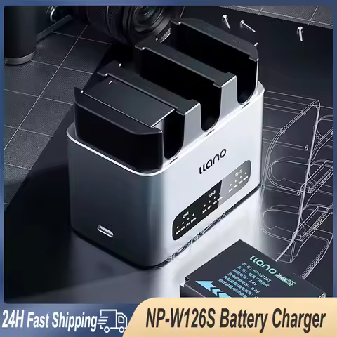 Llano NP-W126S NP FZ100 LP E6NH Battery Charger 30W Camera Battery Triple Slot Charger With LCD Scre