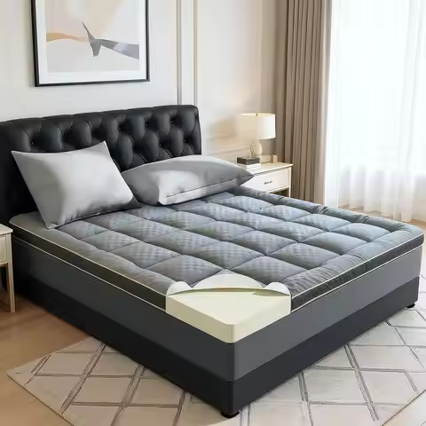 3 Inch Memory Foam Pillow Top Mattress Topper Queen Size - 1300GSM, Ultra Soft & Supportive, Breatha