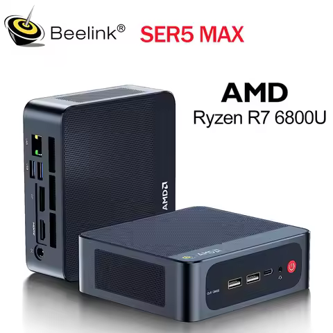 Beelink SER5 Max Mini PC AMD Ryzen 7 6800U 6800H 4.7GHz DDR5 24GB 32GB SSD 500GB 1TB Support WiFi6 B