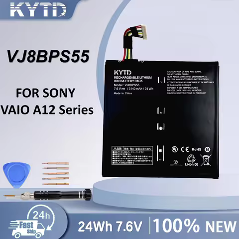 KYTD VJ8BPS55 Laptop Battery Rechargeable for SONY VAIO A12 Series High Performance 24Wh 7.6V 3140mA