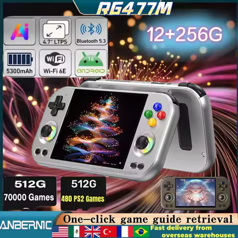 ANBERNIC RG477M RG Slide Retro Handheld Game Video Player Console 4.7-inch LTPS Android 14 Bluetooth