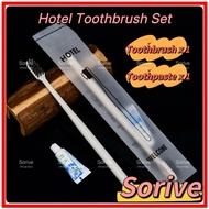 Disposable Hotel Toothbrush Toothpaste Set Travel Use Bathroom AirBnb Berus Gigi Set Mini Ubat Gigi