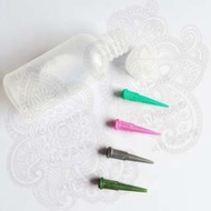 [2085] 印度海娜白色空瓶 - 1個加4個針嘴 White Plastic Bottle for Henna - 1pc plus 4pcs Needle