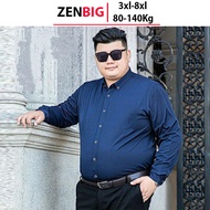 Big size men's long-sleeved shirt for fat people with large sizes from 3xl-8xl