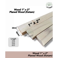 1" x 2" Planed Wood Solid (Yellow Meranti) Grade A [1 - 5 FT] / 1"x2" Kayu Ketam Solid (Yellow Meran