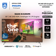 PHILIPS 4K UHD LED 85" Google TV | 3 Sided Ambilight | 85PUS8808/12 | Youtube | Netflix | meWatch | Google Assistant | Dolby Atmos &amp; Dobly Vision | FREE wallmount installation worth $250