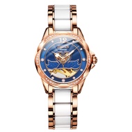JSDUN 8831 Women Mechanical Fashion Watch Gift Round-dial Stainless Steel Watchband Wristwatch