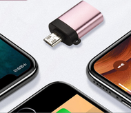 全城熱賣 - OTG轉接頭 micro usb轉USB母金屬安卓手機接U盤otg轉換器（玫瑰金色）
