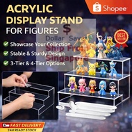 Acrylic Riser Display Stand 3 Tier 4 Tier Figure Display Shelf Toy Collectible Organizer Acrylic