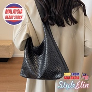 Woven Braided Satchel Casual Soft Faux Leather Large Capacity Top Handle Tote Bag Women Shoulder Bag
