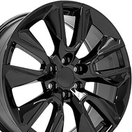 OE Wheels CV32 22 Inch Rim Fits Silverado 1500 Style 6x139.7 22x9 Gloss Black - Hollander 5916 (1)