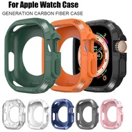 Sports Rubber Fiber Soft Cover For Apple Watch Case Series 9 Series 8 Series 7 Series 6 se 5 4 For Apple Watch Ultra 49mm Case 41mm 45mm 40mm 44mm Strap i Watch Case Cover