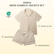 Kalma Bamboo Fabric Short Sleeve Shorts Set for Adult Women | CREAM | Irene Collection