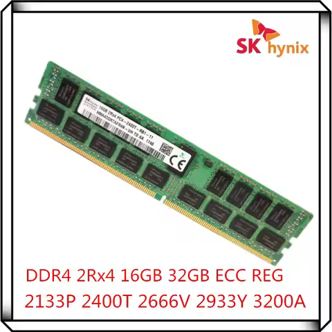 Hynix DDR4 16GB 32GB 2133P 2400T 2666V 2933Y 3200A 2RX4 PC4 2133MHz 2400MHz ECC REG RDIMM RAM 32G Se