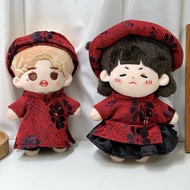 [Ao Dai CNY 2026] Red Ao Dai for Doll 10 15 20, Labubu v1 v2 v3, Kaka doll ATVNCG