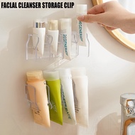 Multifunction Cosmetic Shelf / Wall-Mounted Bathroom Facial Cleanser Storage Rack / Mirror Cabinet Toothpaste Drain Fixer / Punch-Free Save Space Shower Holder / Home Organizer