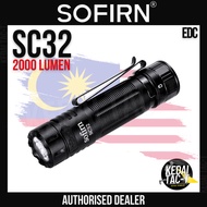 SOFIRN SC32 - 2000 LUMEN High Performance EDC Flashlight Full Set with Battery - Malaysia Ready Stoc