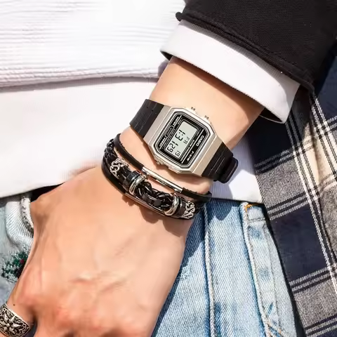 CASIO F-91WM-7A Classic Retro Quartz Watch Small Square LCD Screen Display Sports Waterproof Fashion