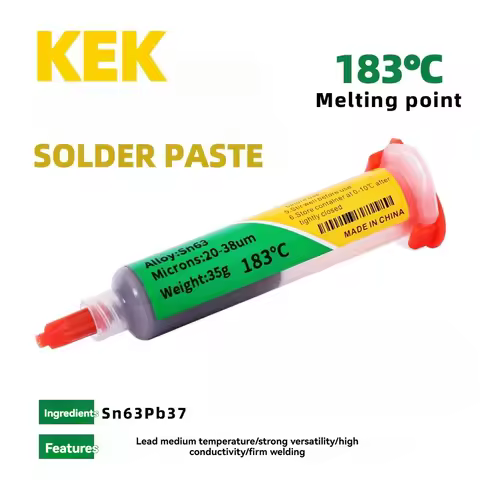 KEK Sn63Pb37 Syringe Solder Paste 183℃ Medium Temperature Independent Packaging