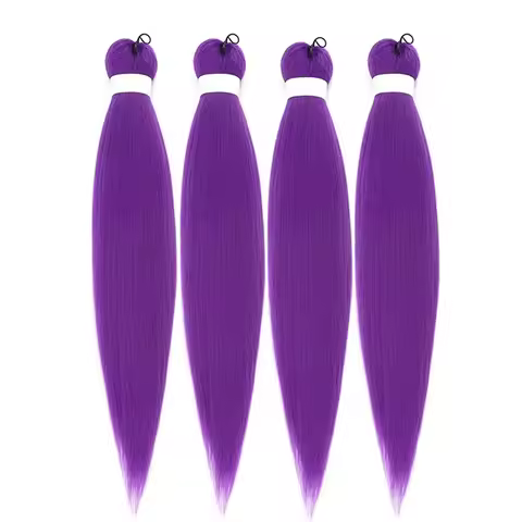 Long Purple Braiding Hair Pre Stretched Synthetic Braiding hair Extensions for Braids Purple Hair Ex