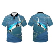 2026 New Airbus Airplane Polo Shirt A318 A320 A350 A380 3D Printed, Fully Sublimated Polo Shirt Size