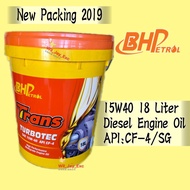 BHP 15W40 18 LITER DIESEL ENGINE OIL TRANS TURBOTEC 18L
