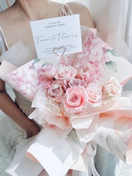 浪漫花卉永生玫瑰花束9朵