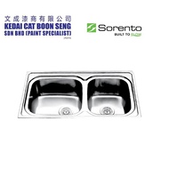 SORENTO SRTKS2008F Top Mount Stainless Steel 304 Kitchen Sink Double Bowl Combo Set c/w Kitchen Fauc