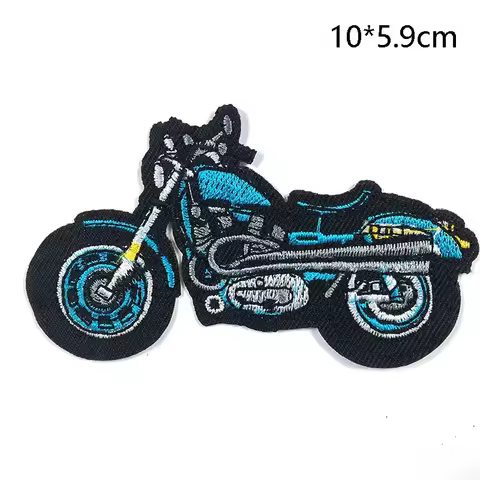 Cartoon Motorcycle Adhesive-backed Embroidery Cloth Sticker Hole Patch Patch DIY Spot Moto Patch Emb