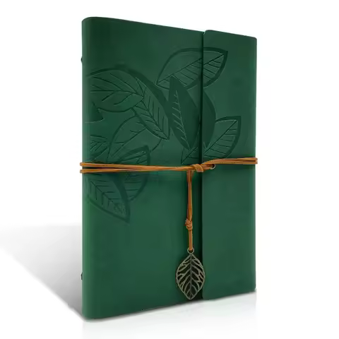 1PC Retro Foglia Notebook PU Pelle Note Book Viaggiatore Journal Scuola Ufficio Cancelleria Diario N