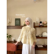 KANIA BLOUSE pleated blouse/ smock blouse/ butter yellow blouse/ papersilk blouse/