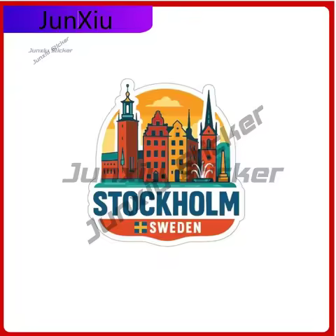 Stockholm Sweden City Sticker Camper Windows Windshield Luggage Vinyl Decal Waterproof Motorcycle St