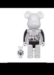 be@rbrick 400%+100% 新版 電鍍白千秋 庫柏力克熊