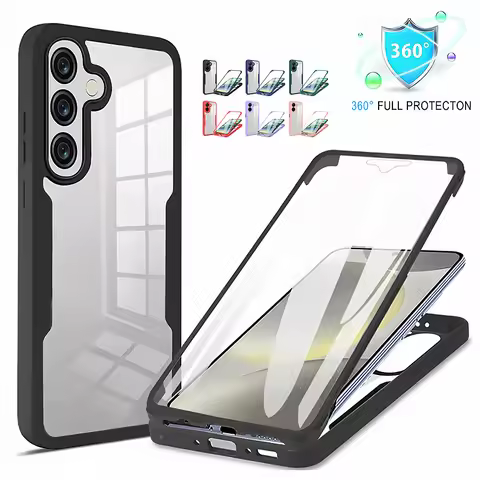 360 Full Transparent Case For Samsung Galaxy A16 A26 A36 A56 A06 M06 F06 5G Shockproof TPU Clear PC