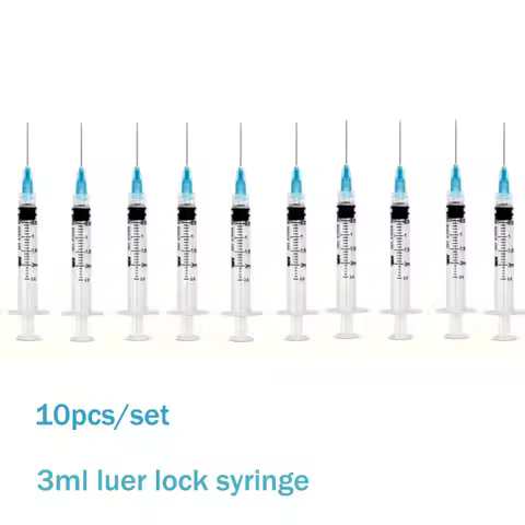 10pcs/lot 3ml 5ml luer Syringes +32Gx4mm 6mm 8mm 13mm 30Gx4mm Painless Beauty Ultrafine Eyelid Tools