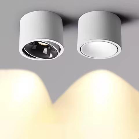 Adjustable Angle ultra-thin round downlight anti-glare household ceiling light LED spot light living