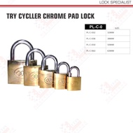 TRY CYCLLER CHROME PAD LOCK PLC032 PLC038 PLC050 PLC063 TRYCYCLE TRICYCLE TRI-CYCLE TRY-CYCLE