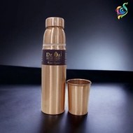 1L Pure Copper Water Bottle with Copper Glass